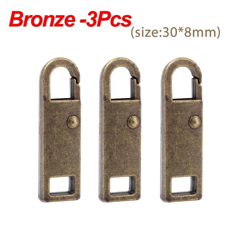1/10pcs Durable Tool Free Zipper Repair Instant Replacement Metal Pull Slider Universal Detachable for Luggage Bags Clothing
