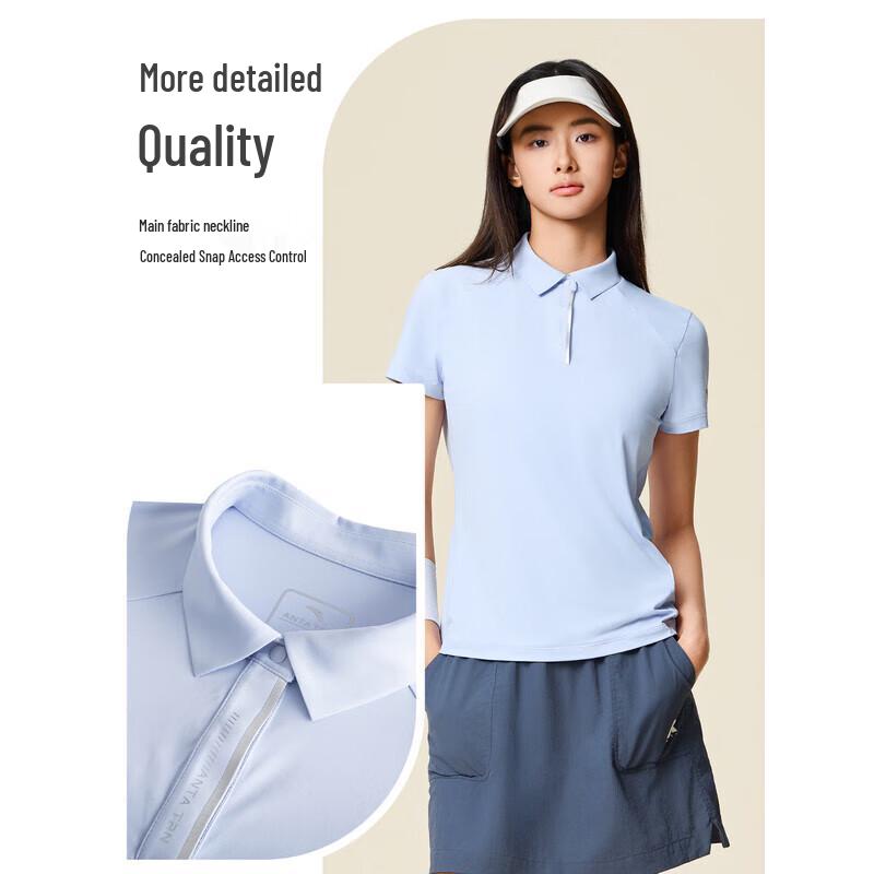 ANTA Women s Ice Silk Short Sleeve Polo Shirt M