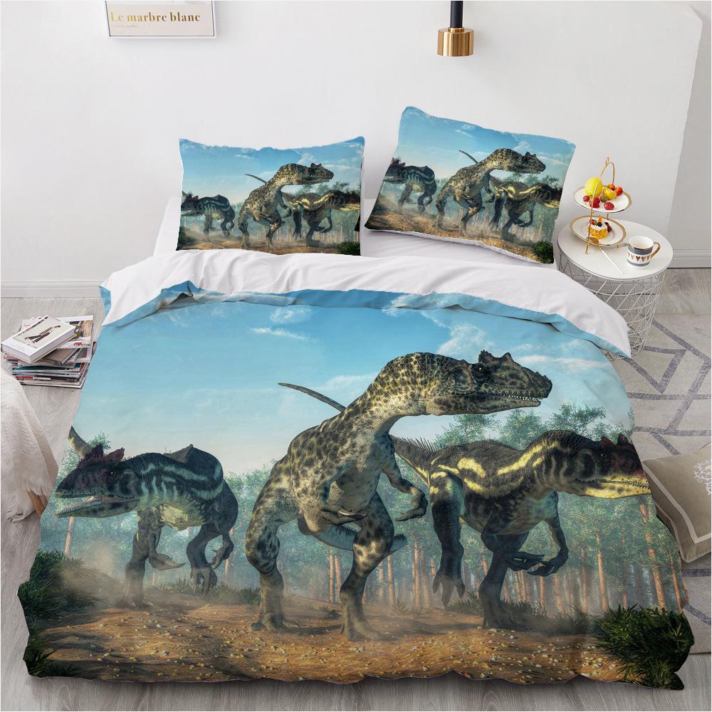 Dinosaur Jurassic Bedding Set Winter Duvet Cover With Pillowcases 3 Pcs Bed Set Queen Size Juego De Cama Home Textile Kids Adult