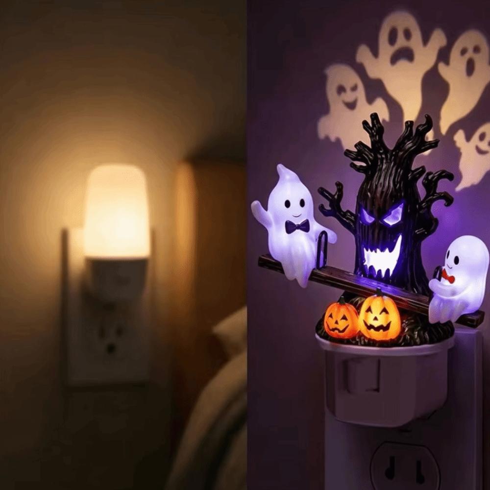 Resin Animated Seesaw Ghosts Night Light Cartoon Halloween Ambient Light Entryway