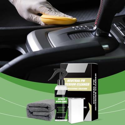 Car Interior Cleaning Set, Interior Decoration Soft Cushion Seat Fabric Cleaner 120ml