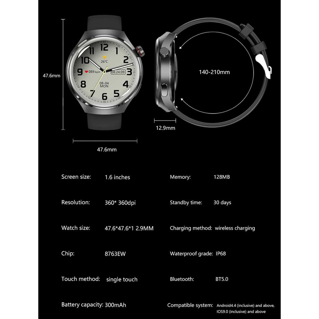 Smartwatch GPS 1,53 Zoll großer Bildschirm Smart Watch Sportmodus Remote-Kamera Bluetooth-Anruf Smart Watch