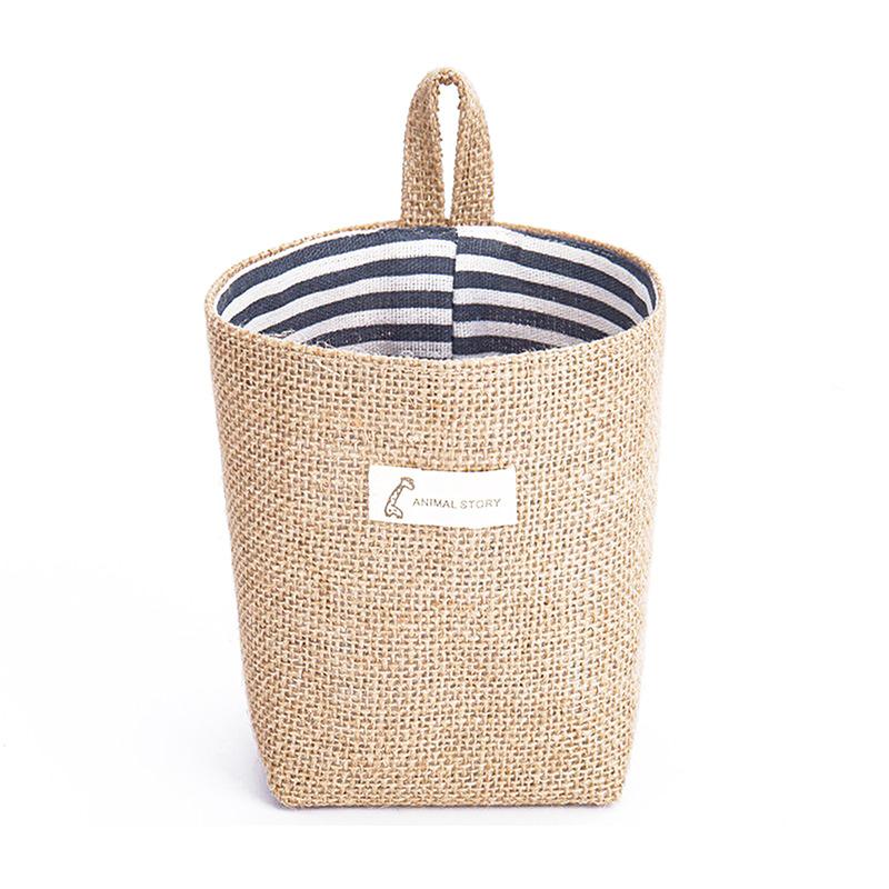 

Домашний декор, полосатый подвесной карман, небольшой мешочек, органайзер для мелочей, косметический органайзер, сумка для хранения хлопка и льна, корзины для хранения