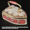 Decorative Enamel Iron Shape Trinket Box with Lid Metal Jewelry Storage Case For Earrings Rings Keepsakes