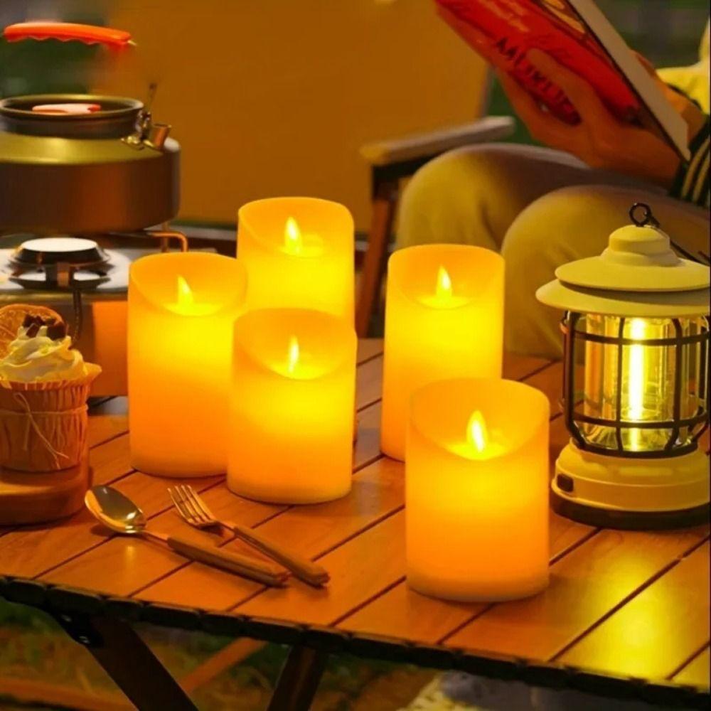 Creative Warm Glowing Candles Flameless Swing Flameless Candles Decorative Props