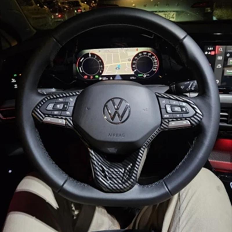 Suitable For Volkswagen VW Golf 8 MK8 R Line GTI 2020 2021 2022 Steering Wheel Cover Trim Interior Accessories Frame Decoration