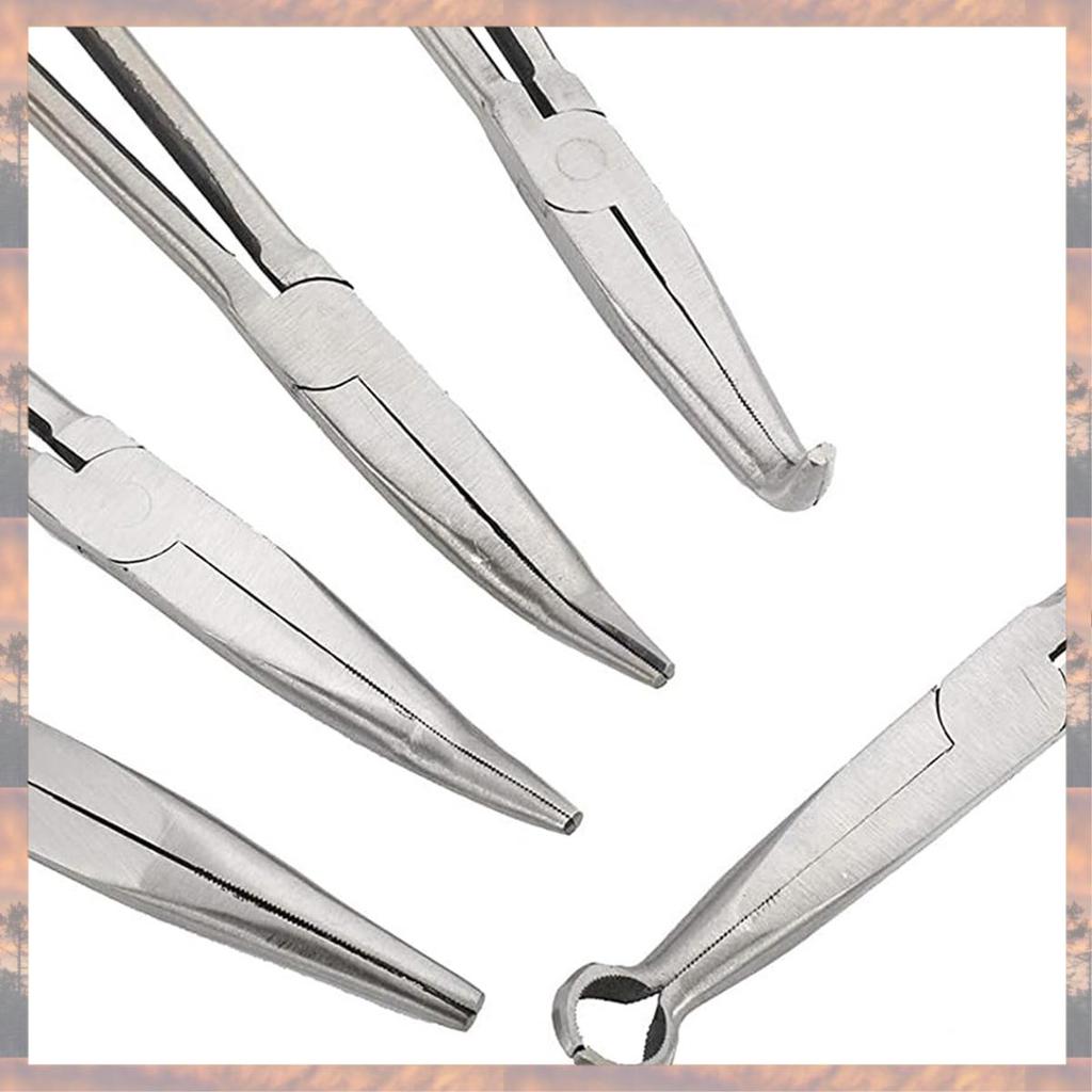 2025 Trend 5PCS Long Needle Nose Pliers Set 25/45/90-Degree Angle, Straight,Curved Pliers,O-Shape Clamp Long Nose Pliers