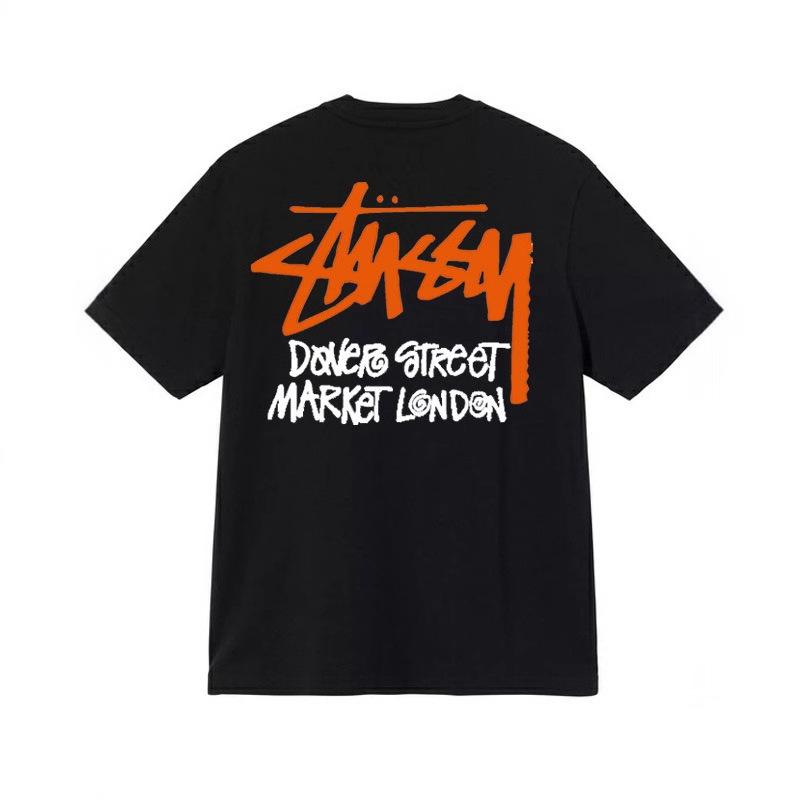 230g Small Daisy Strawberry Hip Hop T-shirt - American Style Spring/Summer Unisex Trendy Short Sleeve with STU Pattern.