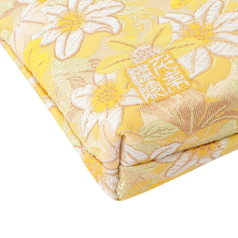 Senshishuin Nishijin Brocade Stamp Book Case Lemon Daffodil Pouch/Shrine (Lined) (Small)