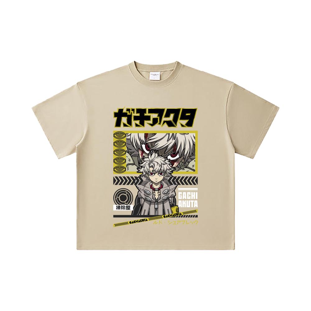 260 GSM Double Yarn 32 Count 100% Cotton Gachiakuta V10 Rudo Print Unisex Heavy Cotton T Shirt
