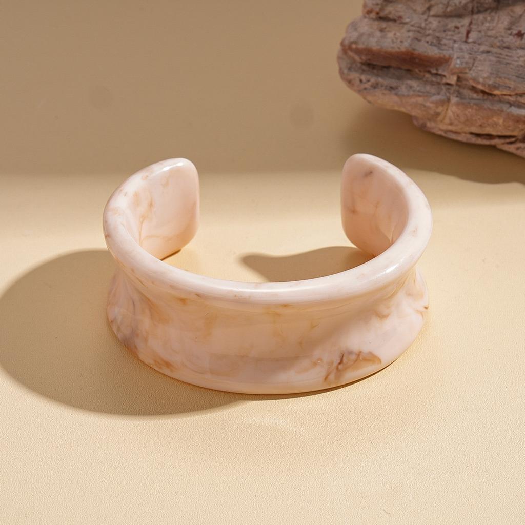 Resin smudge geometric round open bracelet personalized fashion bracelet jewelry