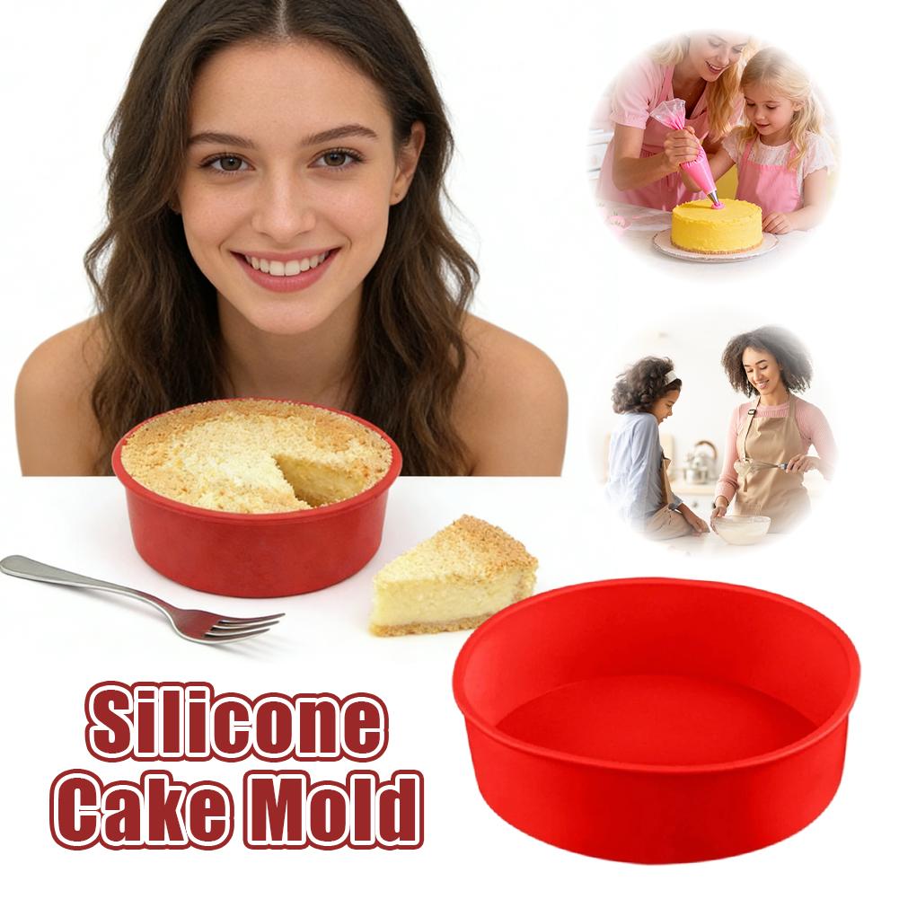 6/8Inch Silicone Round Cake Tray Pans - Food Grade Nonstick Easy Release Mold, Oven Safe for DIY Chiffon Rainbow Cheese Cakes