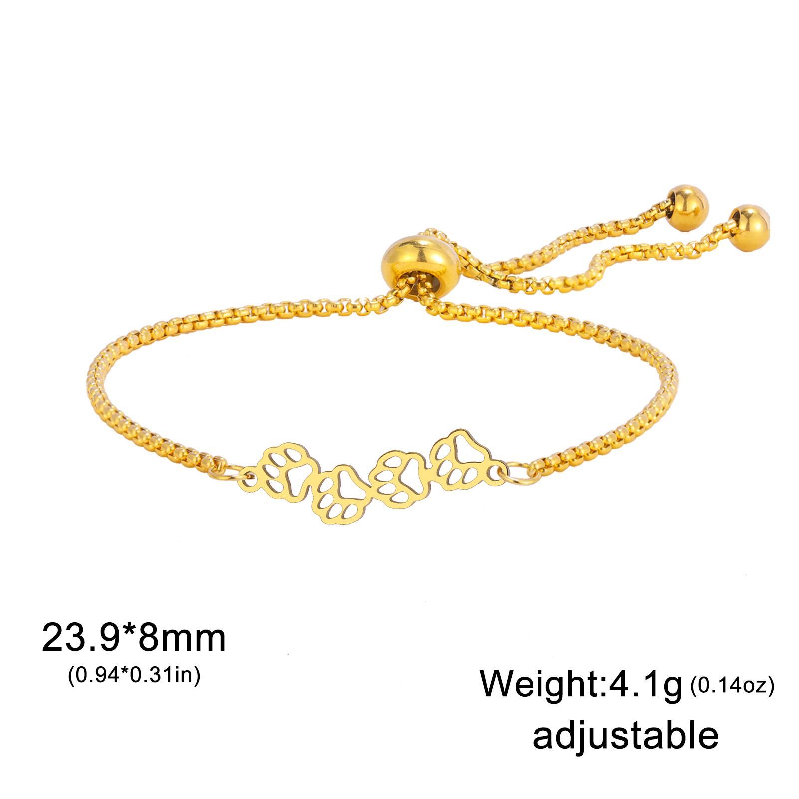 

Cazador Cat Dog Paw Footprint Box Chain Bracelets for Women Girls Stainless Steel Hand Bracelet Mother s Day Gifts Jewelry
