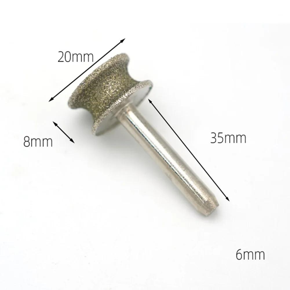 Rounded Edge Grinding Wheel for Jade Carving and For Glass Polishing Compatible with Electric Drill At 3600 RPM