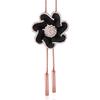 Suijue Women's Korean Style Flower Sweater Necklace with Long Tassel for Autumn/Winter - High-End Rhinestone Jewelry