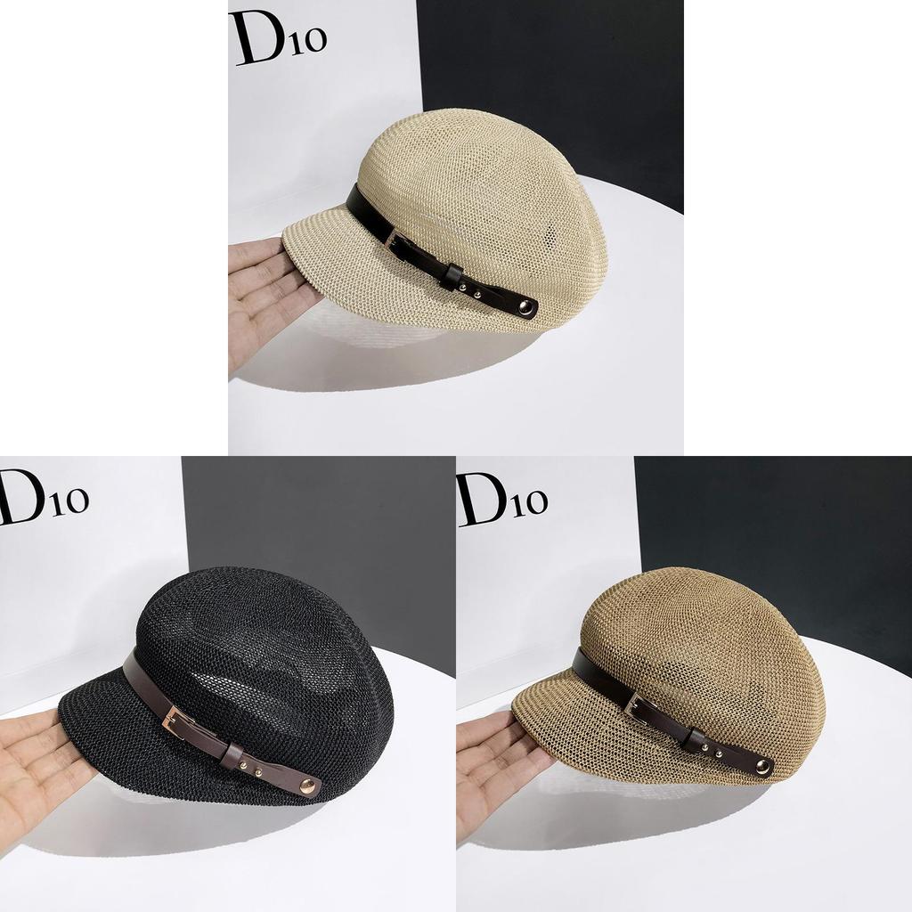 Minimalist Sun Protection Bucket Hat Made Of Paper Grass For Vacation And Travel
