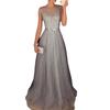 Damen Abendkleid Durchsichtiges Netz Glänzendes Pailletten-Patchwork Figurbetonte Taille Ärmellos Zum Ausgehen
