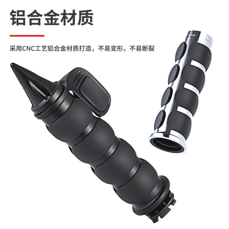 Aluminum CNC Motorcycle Handlebar Grips Harley 25mm Flat Tapered Types Anti-Slip Throttle Assist Grip Cover