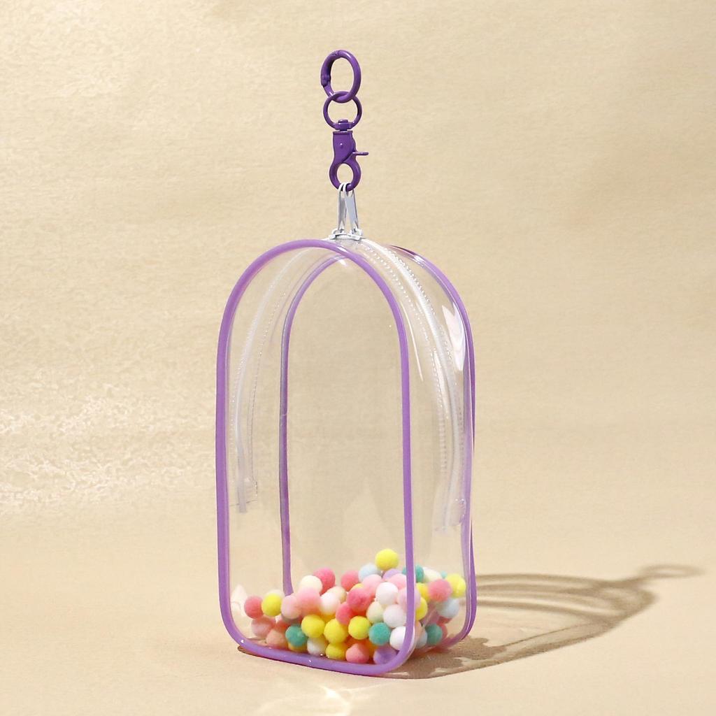 Color Transparent Protective Case Organization Box Doll Outdoor Display Bag With Keychain Doll Accessories