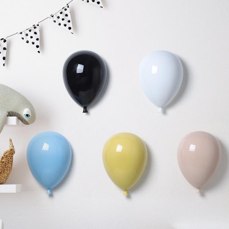 Wall Hanging Ceramic Balloon Art Children's Room Decoration Creative Pendant Sculpture for Home Decor Accessories Kid Gifts