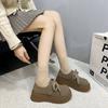 [Ushilai] Retro Platform Loafers Women's Spring 2025 New Fashion Casual Versatile British Single Shoes