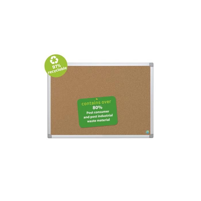 Tableau Liège - BI-OFFICE - 90x120 Cm - Cadre Aluminium Recyclable - Fixation Murale Incluse