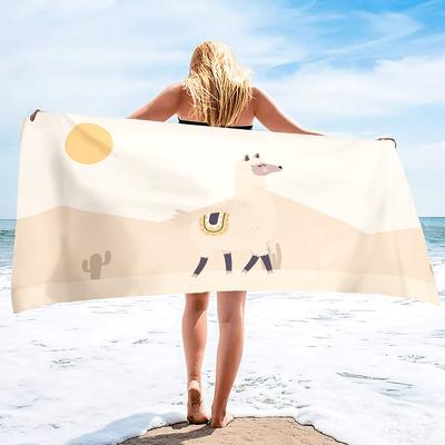 Cartoon Alpaca Series Seaside Vacation Beach Towel Swimming Bath Towel Microfiber Sports Towel