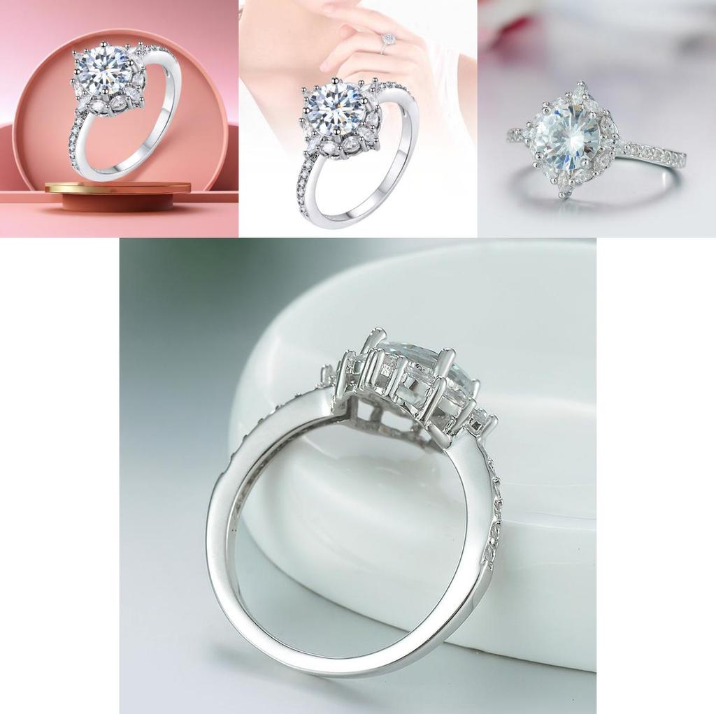 Luxurious Brass And White Steel Ring Stunning European Style Jewelry