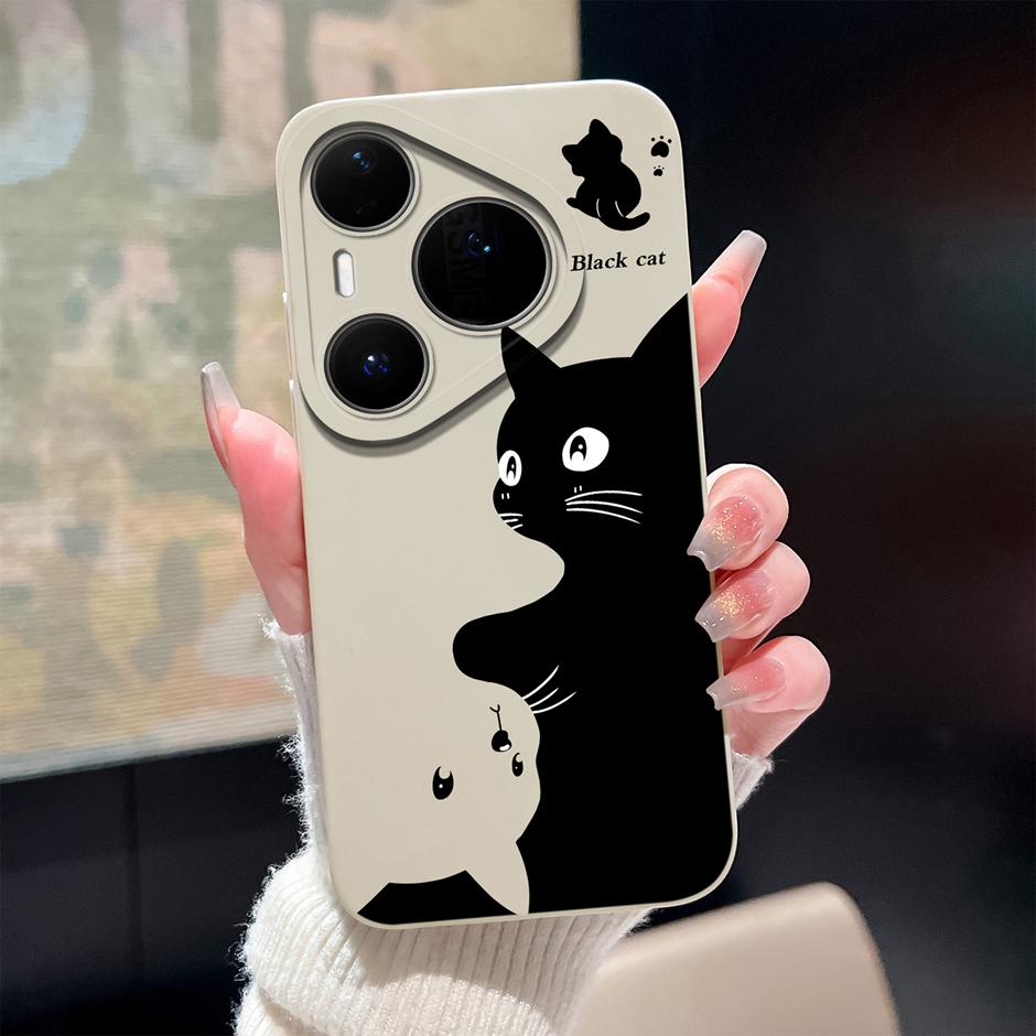 Case For Huawei Pura 80 Pro Plus Ultra Cartoon Heart Soft Silicone Shockproof Bumper Cover For HuaweiPura80ProPlus 80Ultra Funda