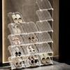 Multi-Layer Household Shoe Storage Rack Transparent Stackable Shoe Rack Easy To Install Space-Saving Shoe Cabinet for Apartment