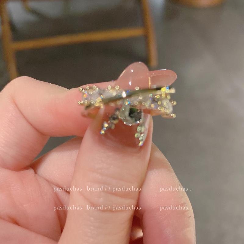 Zirconia High-End Niche Design Adjustable Open Ring: Trendy Light Luxury Cool Style