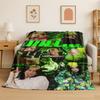 3D Billie Eilish Singer Star Flannel Blanket Soft Warm Throw Blanket for Bedroom Living Room Bed Travel Camping Picnic Gift
