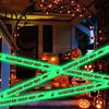 Halloween Scene Layout Glow In The Dark Caution Tape, 2 Inch Wide Scary Warning Tape Roll, Haunted House Props Outdoor Crime for Door, Yard,