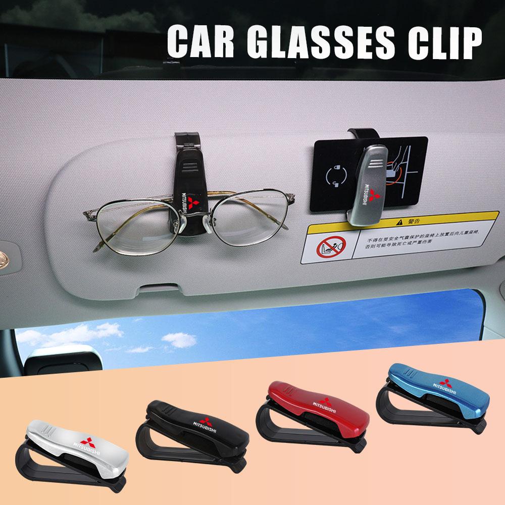 Car Sunglasses Holder Sun Visor Glasses Clip Eyeglasses Hanger Portable Ticket Card Clip For Mitsubishi Lancer Outlander
