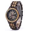 DODO DEER Men's and Women's Wooden Watch, Mechanical Automatic, Skeleton Design, Luminous Indices, Wooden Gift Box, Premium Automatic Wood Watch (D18-
