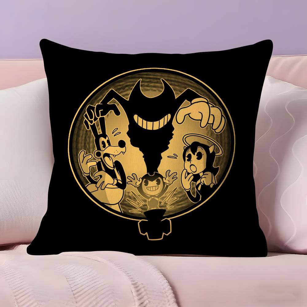 Anime Bendy And Theink Machine Pillow Case Ultra Soft Skin Friendly Fabric Cloud Like Comfort & Concealed Zipper