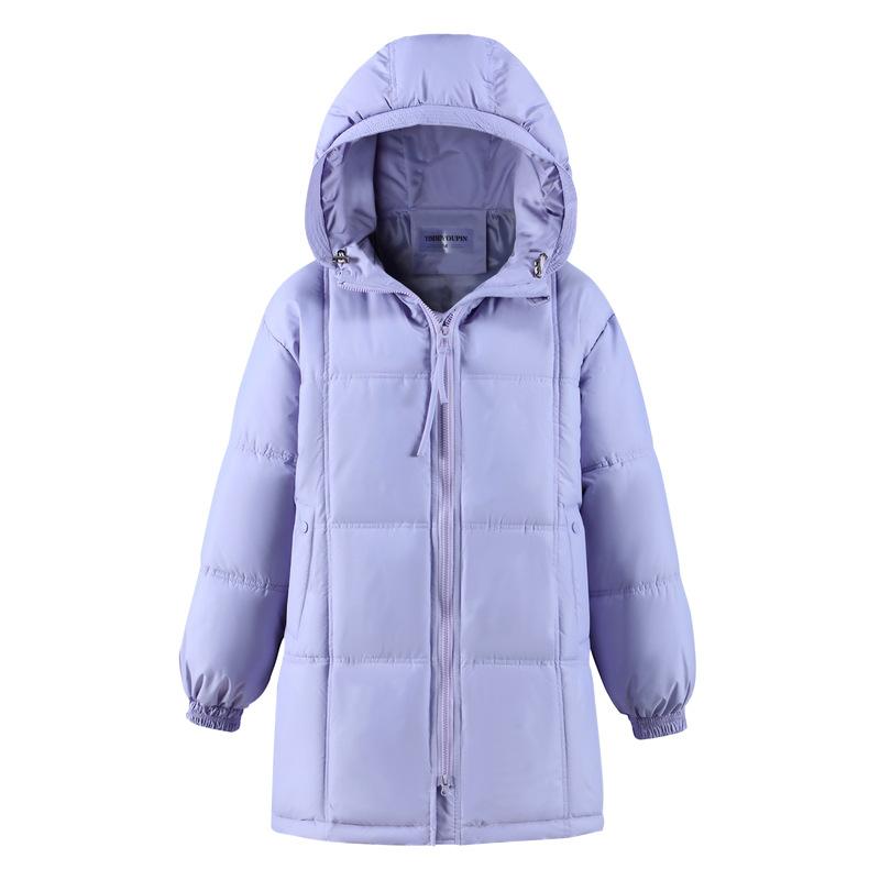 2025 figure-flattering down cotton coat, thick cotton coat, hooded cotton-padded coat for female students, large size, medium and long cotton coat