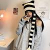 Y2K Subculture  Girl Sweet Cool Style Hat Star Striped Plush Knitted Hat