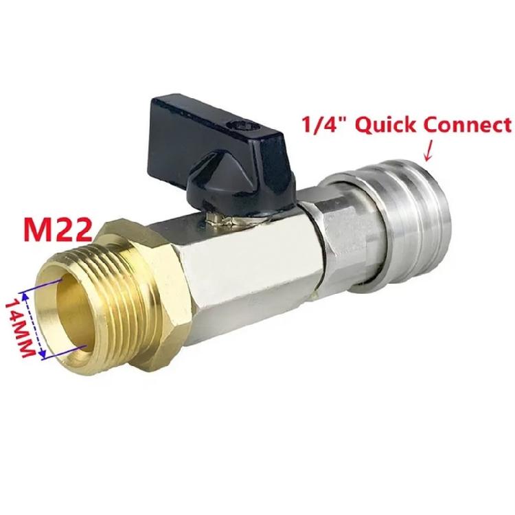 Leak Resistant Ergonomic High Pressure Hose Coupler 1/4Inch Valves Metal Connector Professional Automotive Cleaning Tool