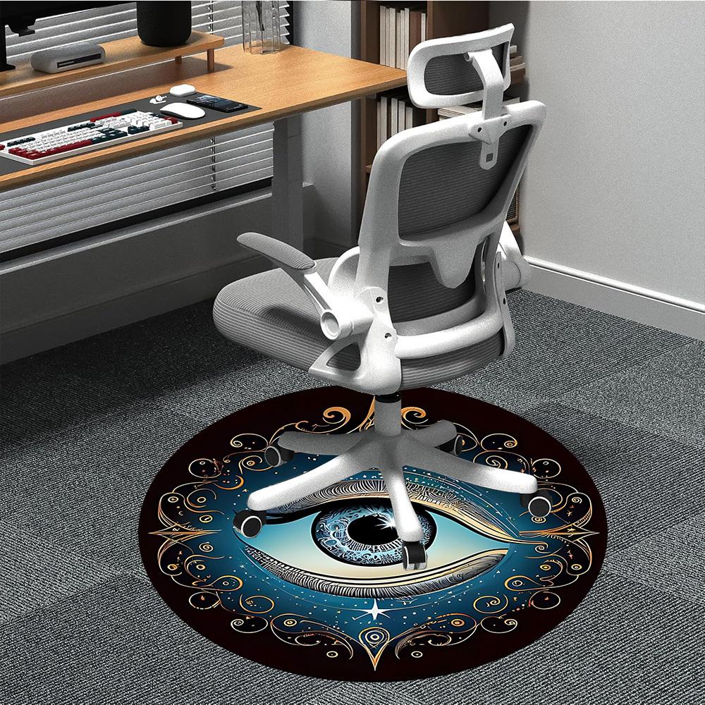 

1pc Eye Ornament Chair Carpet for Office - Indoor Non-Slip Washable Polyester Fiber Carpet, Soft Comfortable Mat For Office yy250928048 80cm by 80cm
