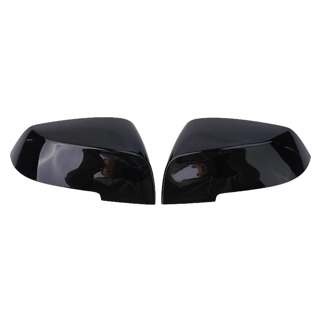 1 Pair Gloss Black Car Rear Wing Mirror Cover Cap For BMW F20 F21 F22 F30 F32 F36 F87 X1 ABS Plastic Rear View Mirror Covers