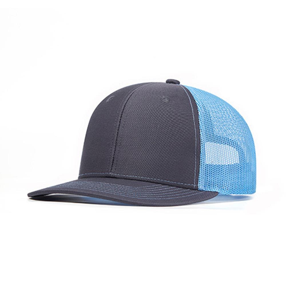 Dark Grey Blue Mesh Richardson 112 Mesh Cap Embroidery Hot Stamping Leather Label Summer Sunshade Sun Protection Hat Embroidery Baseball Cap
