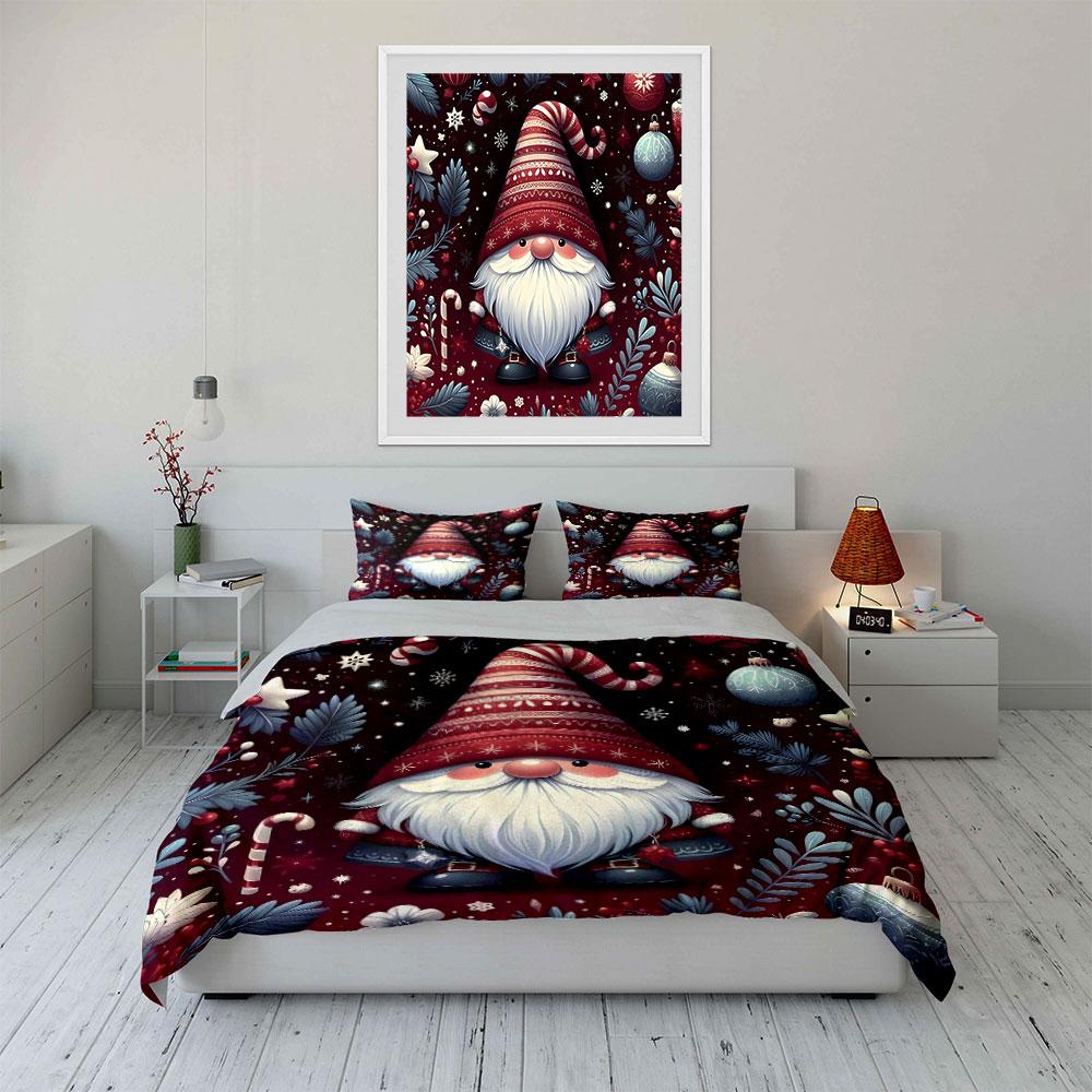 Christmas Gnome Bedding Set Bedding Duvet Cover Set Duvet Cover Pillowcases (1 * Duvet Cover 2 * Pillowcases, without duvet insert)