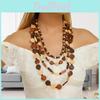 Bohemiskt Flerlagers Träpärlhalsband För Kvinnor Sommar Modeaccessoar