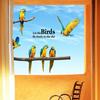New Wall Stickers Parrot Creative Personality Bird Bedroom Stickers Background Sofa Animal Wallpaper