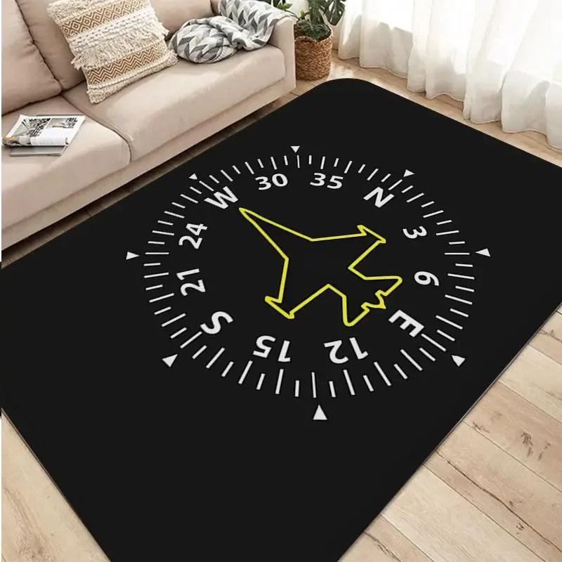 Airport Landing Strips Top Area Rugs View Aircraft and Airplane Arrival 3D Kids Play Carpet Living Room Playroom Nursery Decor