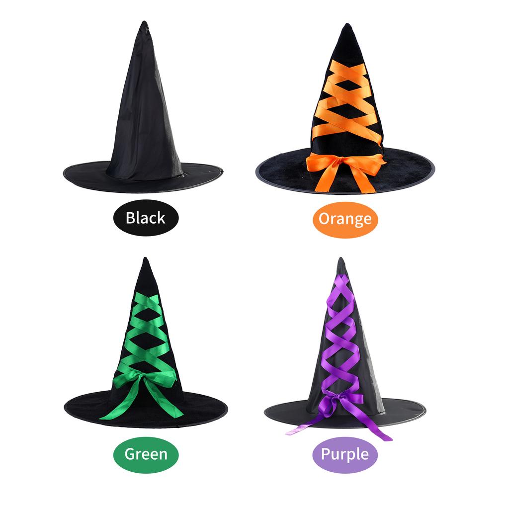 Scary Halloween Witch Hats Creepy Ribbon Witch Hats Cosplay Witches Hats Props for Halloween Costume Favors Party Bar Haunted House Decoration