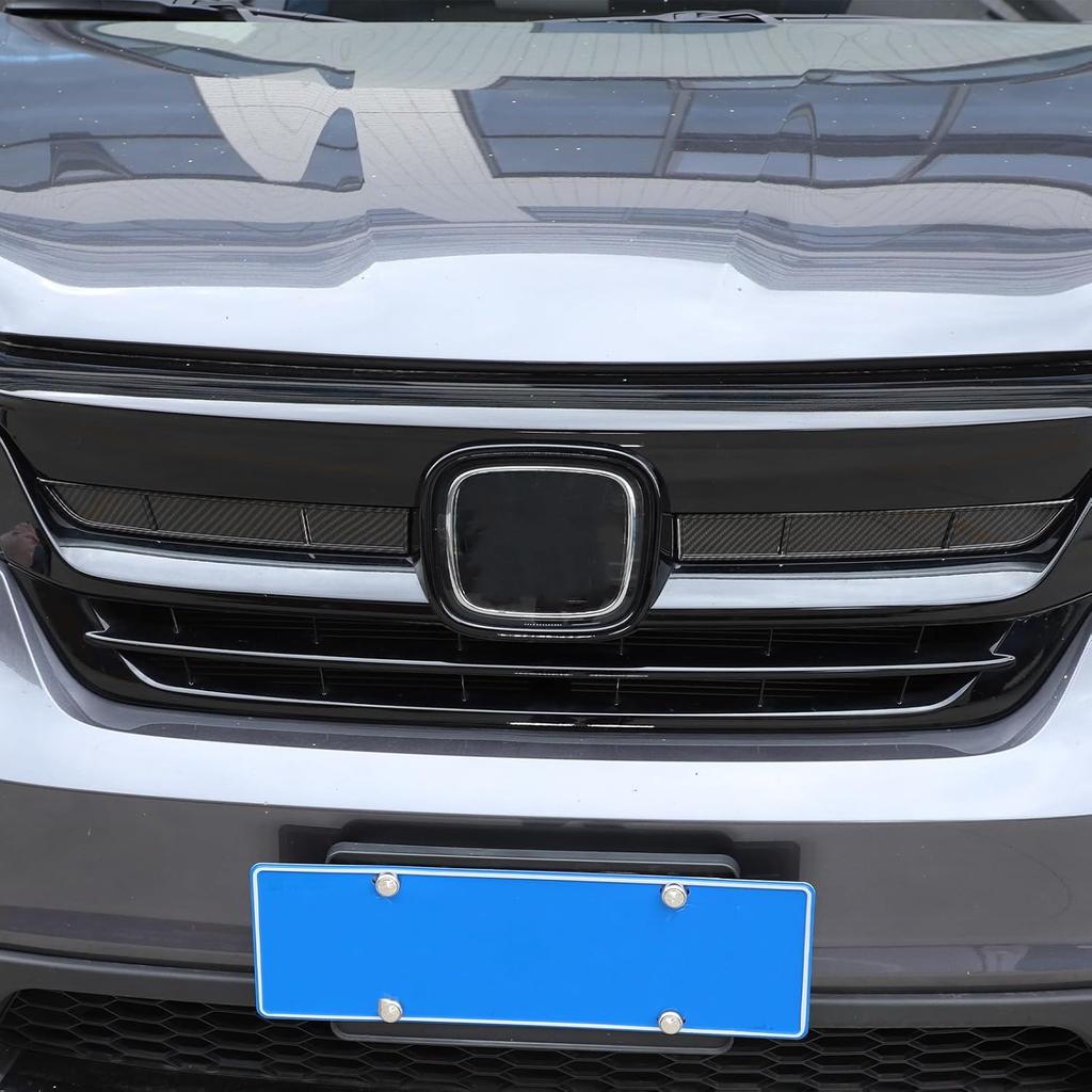 Emblem Front Grille Decals Front Center Grill Grille Cover Trim Fit for Honda Pilot 2015-2022 Front Grille Decorative Strip Car Logo Sticker 2PCS