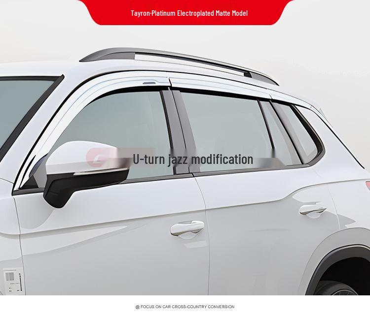 Volkswagen Tayron X T-Roc T-Cross Electroplated Rain Visors - Car Window Eyebrow Decorative Strips for Exterior Modification