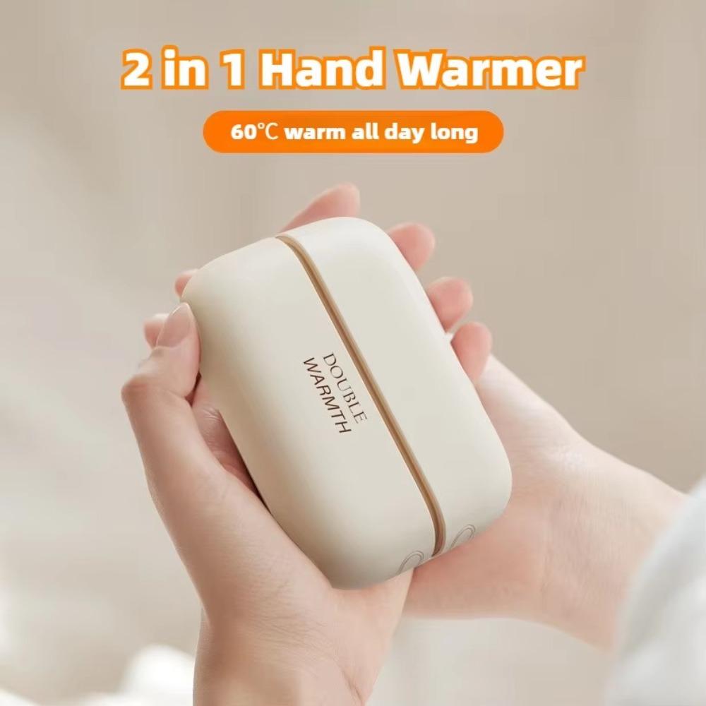 Calentador de Manos Eléctrico Magnético Dual 2 en 1 Calentamiento Rápido en 3 Segundos Calentador de Manos de Bolsillo Recargable por USB Portátil